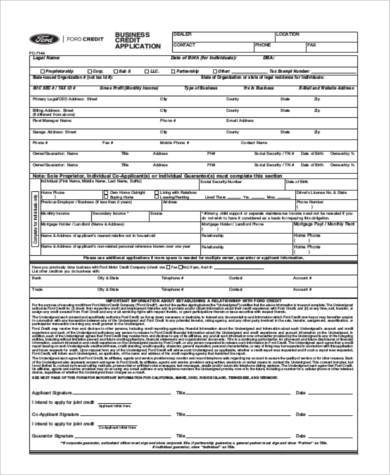 business credit application form pdf