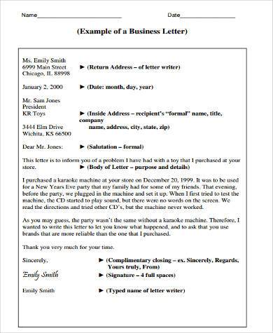 business form letter example