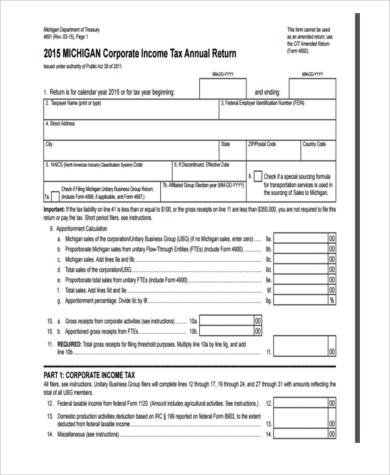 business tax form