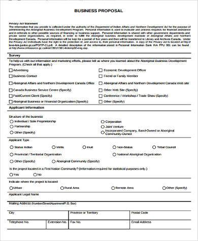 business proposal form