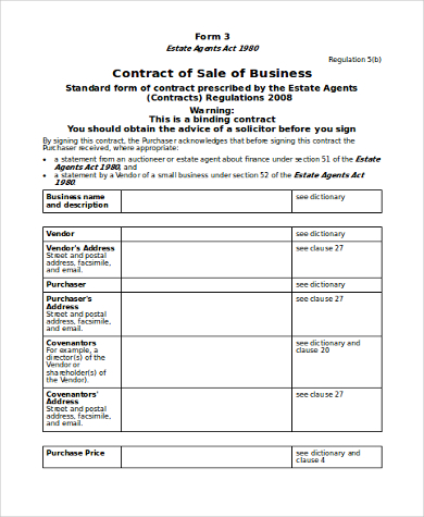 business purchase contract agreement