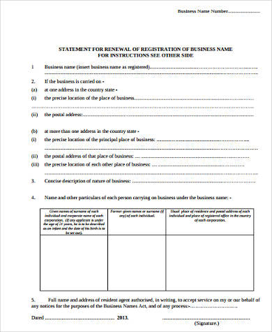 business registration renewal form