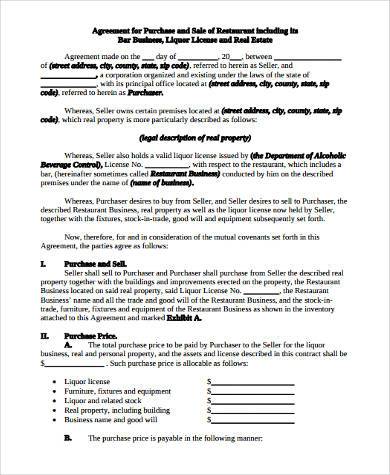 business sale form example