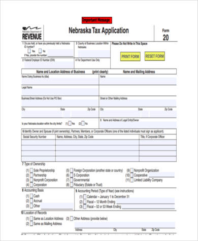 business tax application form