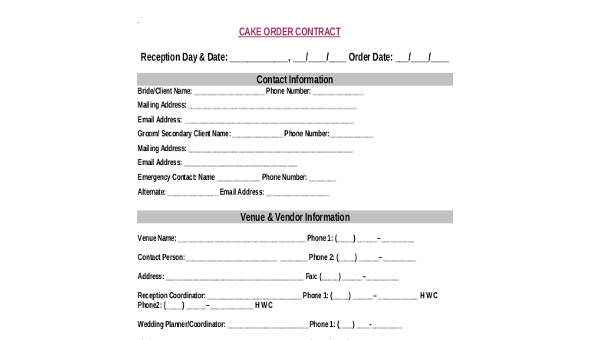 This item is unavailable - Etsy | Cake order forms, Wedding cake order  form, Invoice template