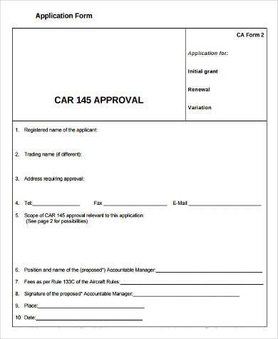car approval form in pdf
