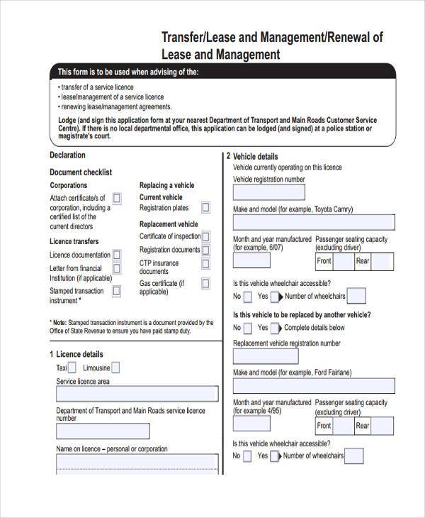 car lease transfer agreement sample