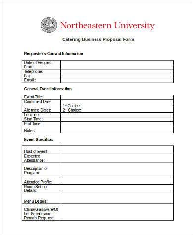 catering business proposal form