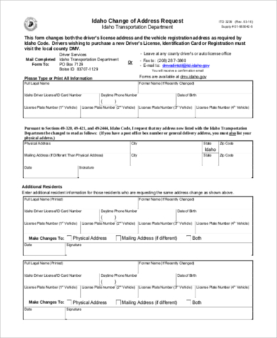 change address driving licence d1 form