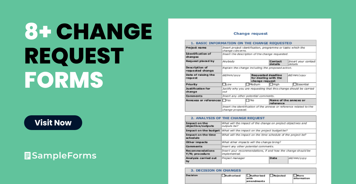 changes request form