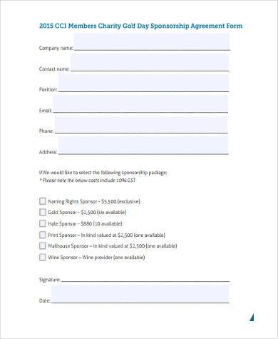 charity event sponsorship proposal form