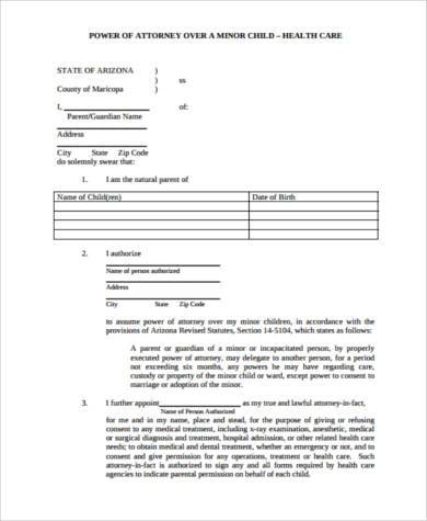 childrens medical power of attorney form