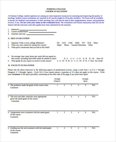 college course evaluation form2