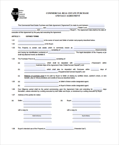 commercial offer to purchase real estate form