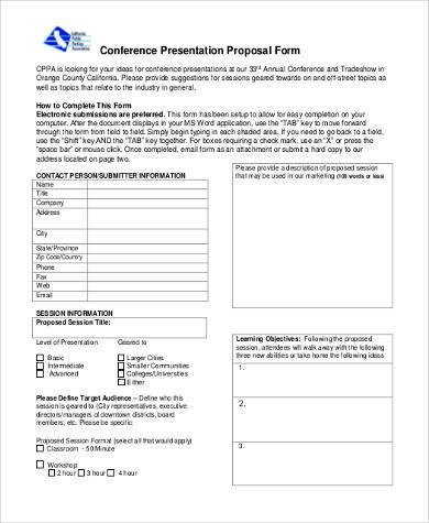 conference presentation proposal form