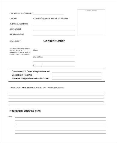 consent order enforcement form