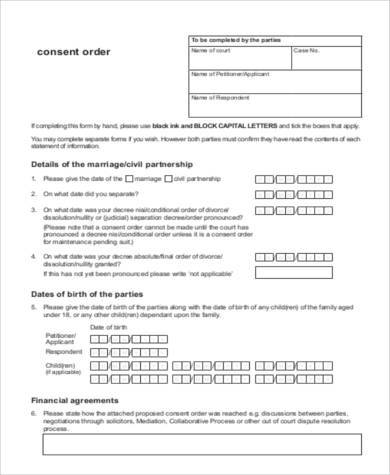 consent order form in pdf