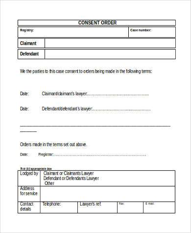 consent order form in word format