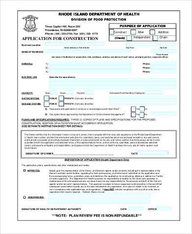 construction application form in pdf