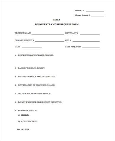 construction extra work request form