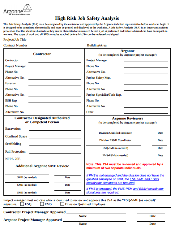 FREE 10 Sample Job Safety Analysis Forms In PDF MS Word Excel