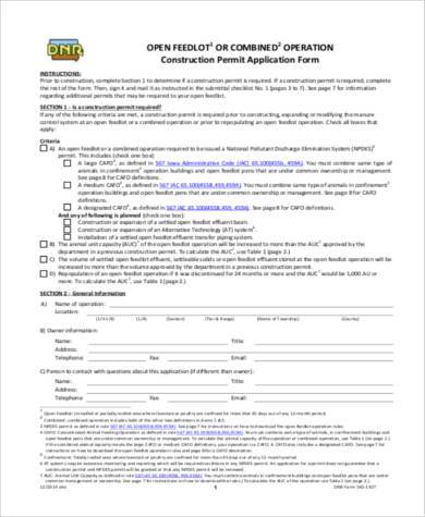 construction permit application form