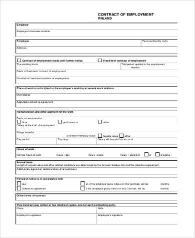 contractor job application form