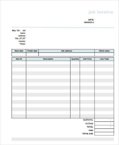 contractor job invoice form1