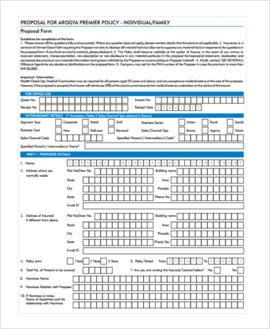 corporate sales proposal form