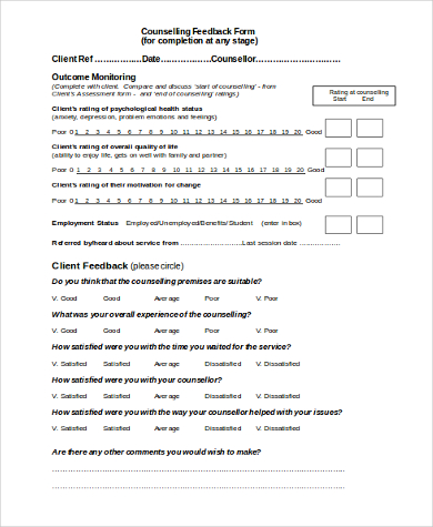 FREE 10+ Sample Feedback Forms in PDF | MS Word | Excel