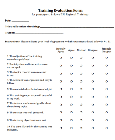 course evaluation form example