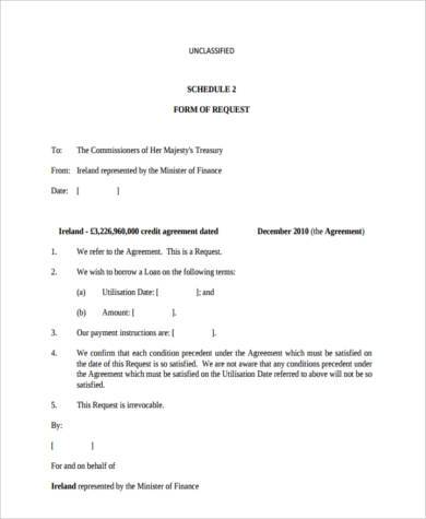 credit facility agreement form