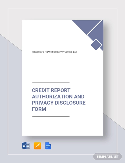 credit report authorization form template