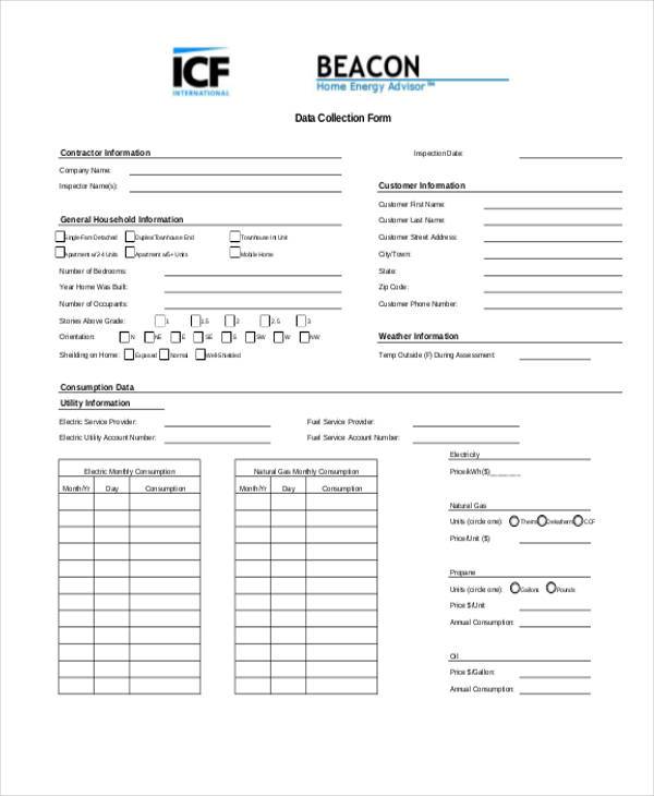 customer information collection form