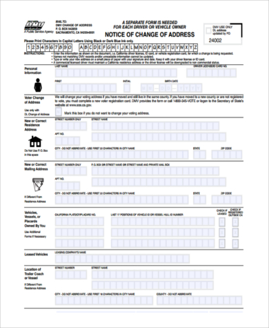 dmv address change notice form1