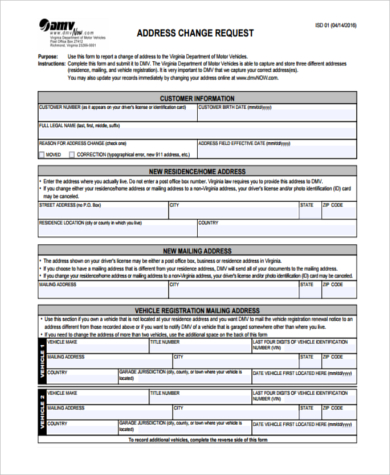 dmv mailing address change form example1