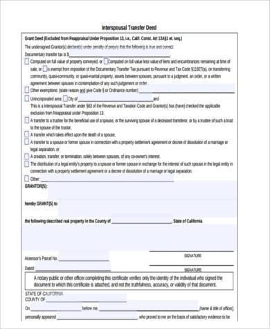 FREE 8+ Deed Transfer Form Samples in PDF | MS Word