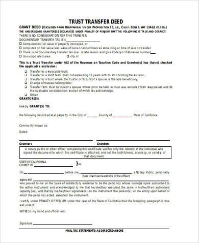 deed transfer form in word format