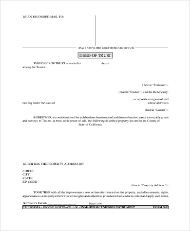 FREE 11+ Deed of Trust Form Samples, PDF, MS Word, Google Docs