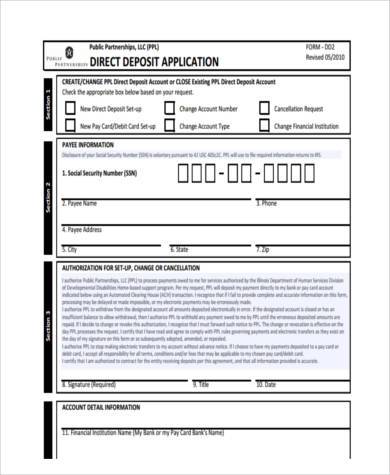 direct deposit verification form