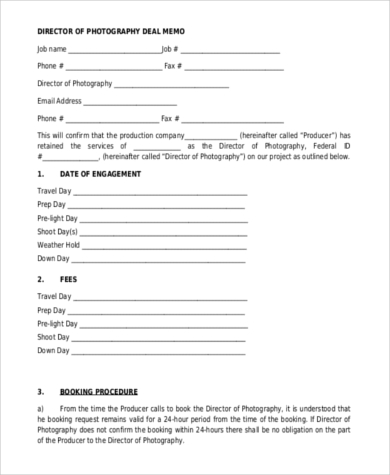 director of photography contract template