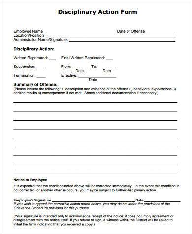 disciplinary action form in pdf1