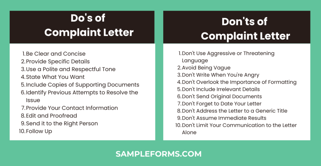 dos and donts of a complaint letter 1024x530