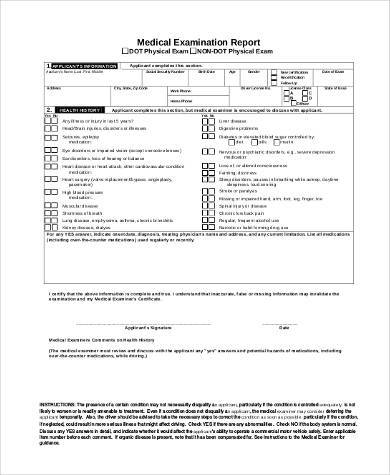 dot physical certificate form1