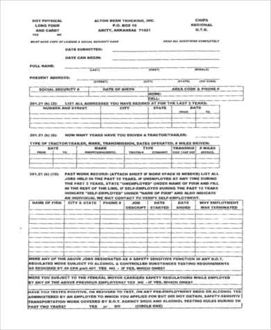 Dot Physical Form For Ups Drivers