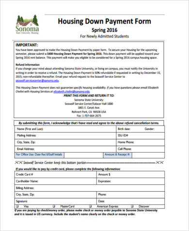 down payment contract form1