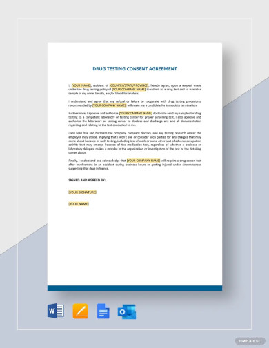 drug testing consent agreement template