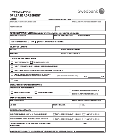 Early lease termination letter