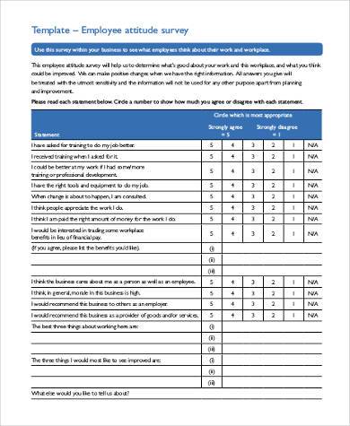 employee attitude survey form
