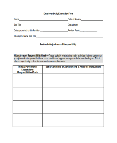 FREE 10+ Employee Evaluation Form Samples in PDF | MS Word | Excel